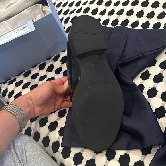 Prada Leather Triangle Logo Loafers Black 37 - Picture 12 of 12